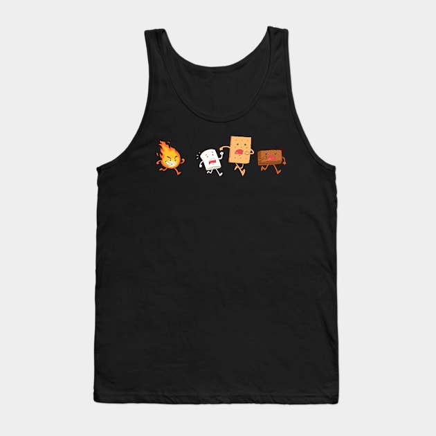 Funny S'mores Camping Gift Print Campground Smores Print Tank Top by Linco